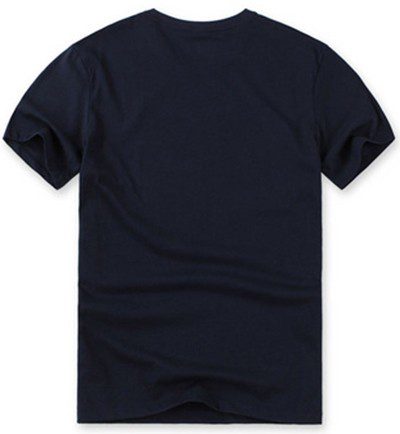 לקוסט-LACSOTE TSHIRT DESGIN MEN SHORT - Navy Blue – תמונה 2