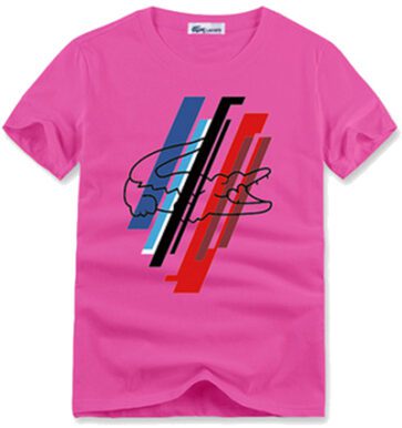 לקוסט-LACSOTE TSHIRT DESGIN MEN SHORT - Pink