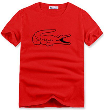 לקוסט-LACSOTE TSHIRT DESGIN MEN SHORT - Red