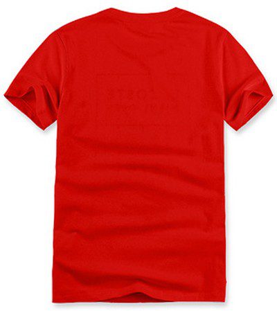 לקוסט-LACSOTE TSHIRT DESGIN MEN SHORT - Red – תמונה 2