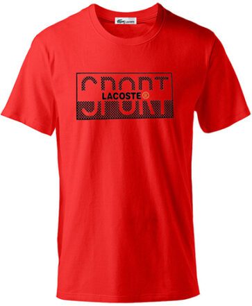 לקוסט-LACSOTE TSHIRT DESGIN MEN SHORT - Red