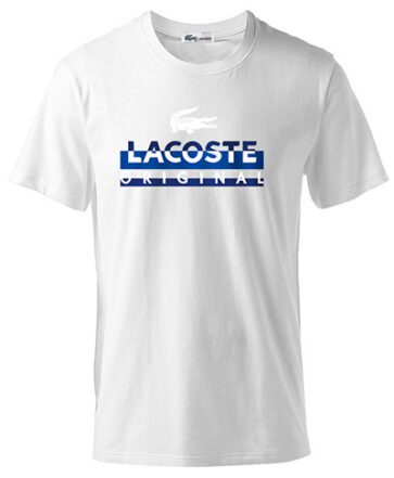 לקוסט-LACSOTE TSHIRT DESGIN MEN SHORT - White