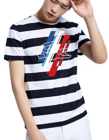 לקוסט-LACSOTE TSHIRT DESGIN MEN SHORT - White& Black Combo