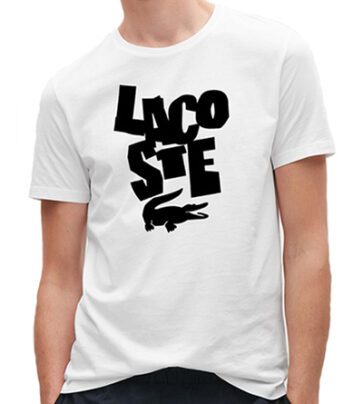 לקוסט-LACSOTE TSHIRT DESGIN MEN SHORT - White & Black Logo
