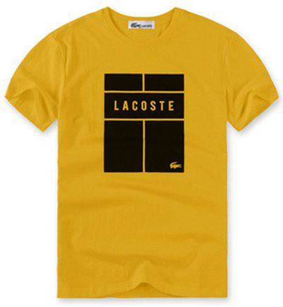 לקוסט-LACSOTE TSHIRT DESGIN MEN SHORT - Yellow