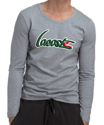 לקוסט-LACSOTE TSHIRT MEN LONG DESGIN - GRAY