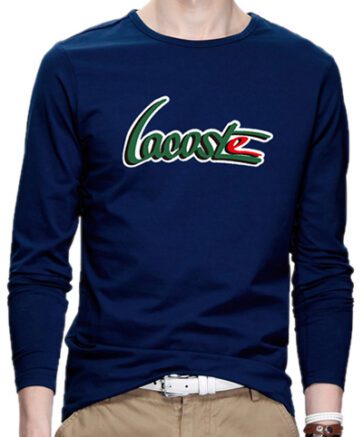 לקוסט-LACSOTE TSHIRT MEN LONG DESGIN - NAVY BLUE