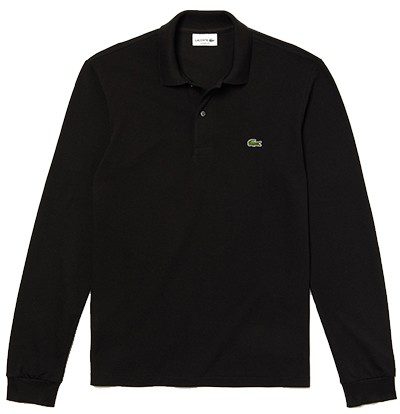 לקוסט-LACSOTE TSHIRT MEN POLO LONG - Black – תמונה 4