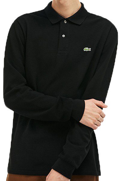 לקוסט-LACSOTE TSHIRT MEN POLO LONG - Black – תמונה 3