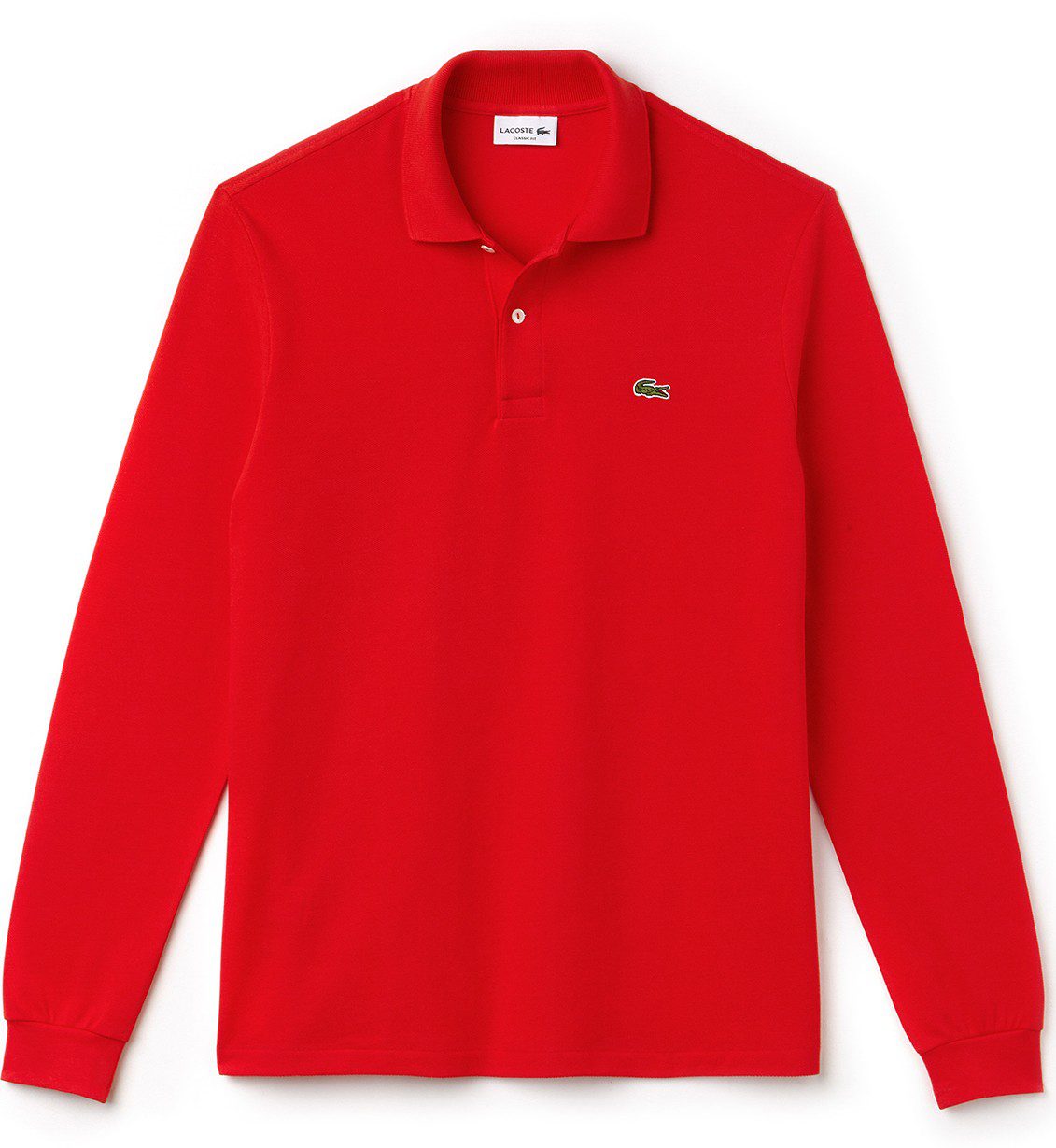 לקוסט-LACSOTE TSHIRT MEN POLO LONG - Torch Red – תמונה 3