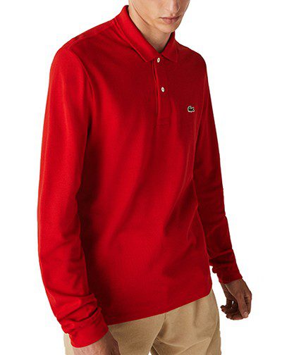 לקוסט-LACSOTE TSHIRT MEN POLO LONG - Venetian Red – תמונה 2