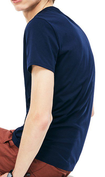 לקוסט-LACSOTE TSHIRT MEN SHORT - Navy Blue – תמונה 5