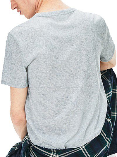 לקוסט-LACSOTE TSHIRT MEN V NECK SHORT - Gray – תמונה 2