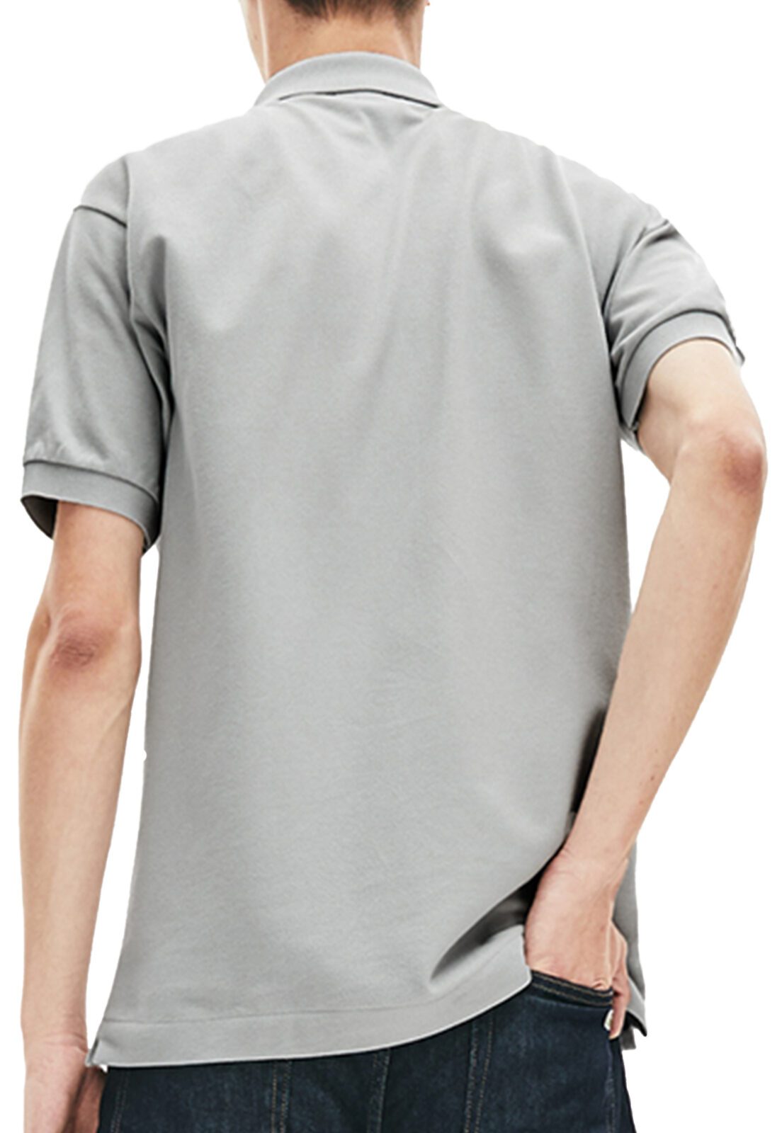 לקוסט-LACSOTE TSHIRT MEN'S POLO SHORT - Gray – תמונה 2
