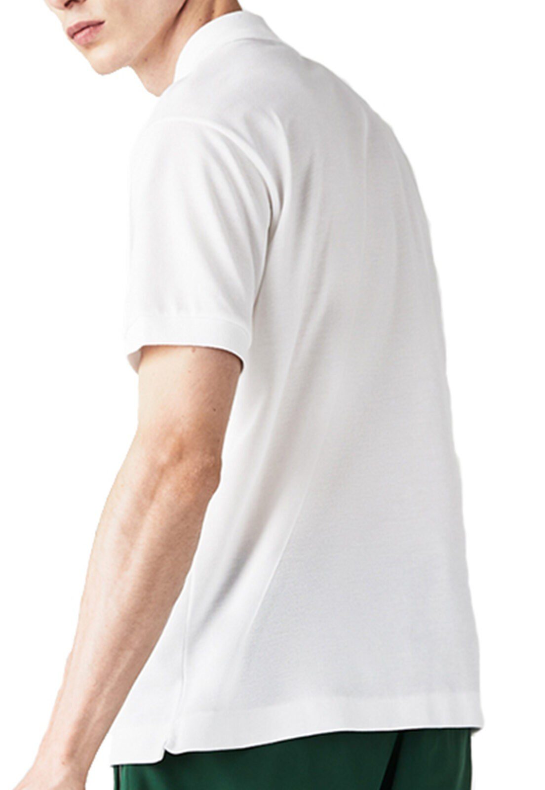 לקוסט-LACSOTE TSHIRT MEN'S POLO SHORT - White – תמונה 3
