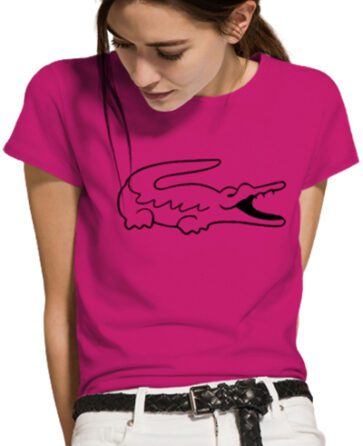 לקוסט-LACSOTE TSHIRT WOMEN DESGIN SHORT - PINK