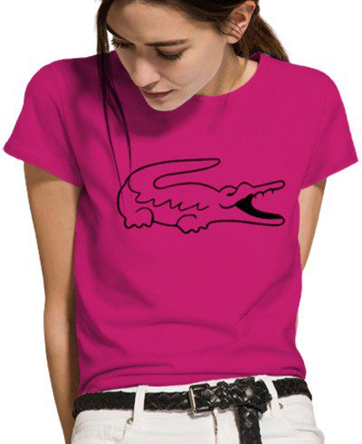 לקוסט-LACSOTE TSHIRT WOMEN DESGIN SHORT - PINK