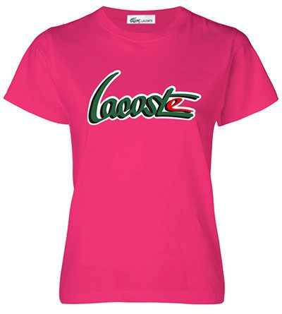 לקוסט-LACSOTE TSHIRT WOMEN DESGIN SHORT - PINK