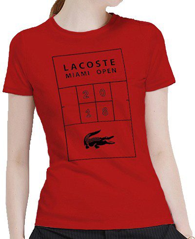 לקוסט-LACSOTE TSHIRT WOMEN DESGIN SHORT - RED