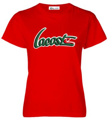 לקוסט-LACSOTE TSHIRT WOMEN DESGIN SHORT - RED