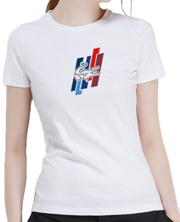 לקוסט-LACSOTE TSHIRT WOMEN DESGIN SHORT - WHITE