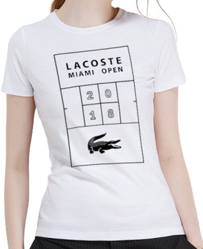 לקוסט-LACSOTE TSHIRT WOMEN DESGIN SHORT - WHITE