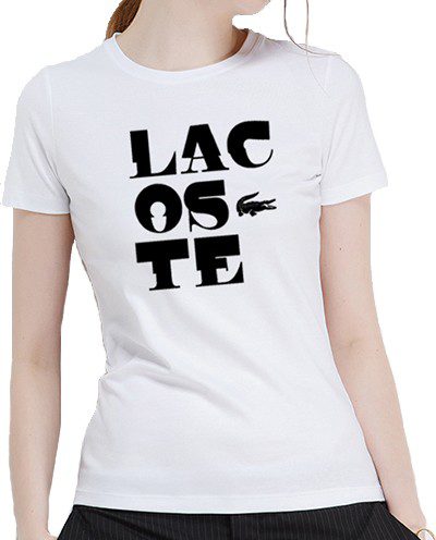 לקוסט-LACSOTE TSHIRT WOMEN DESGIN SHORT - WHITE