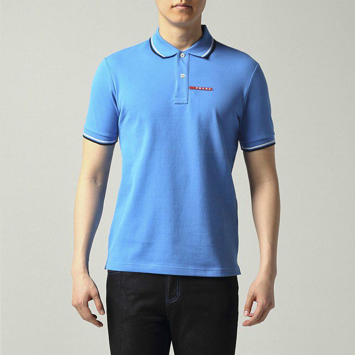 פראדה-PRADA TSHIRT POLO SHORT MEN - Blue – תמונה 3