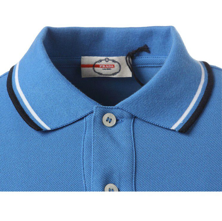 פראדה-PRADA TSHIRT POLO SHORT MEN - Blue – תמונה 6