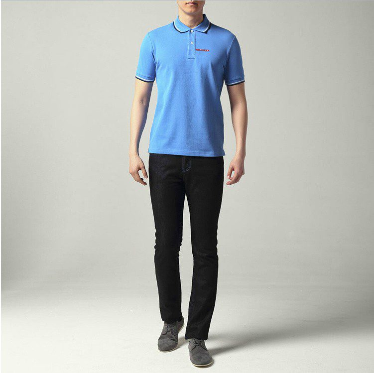 פראדה-PRADA TSHIRT POLO SHORT MEN - Blue – תמונה 4