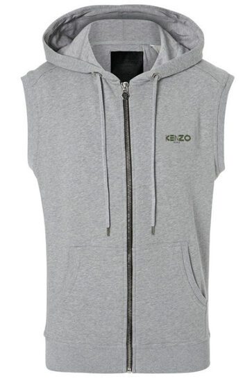 קנזו-KENZO ג'קט ווסט קפוצ'ון לגברים ונשים- Gray