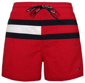 טומי הילפיגר-TOMMY SWIM MEN'S - Venetian Red Black & White