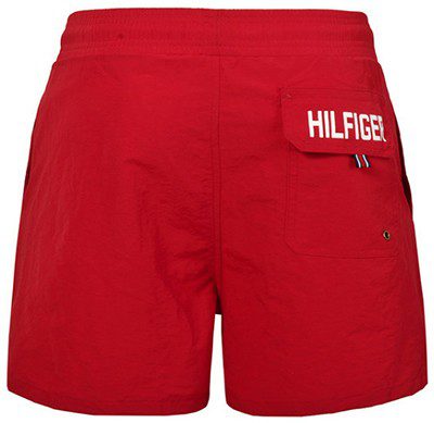 טומי הילפיגר-TOMMY SWIM MEN'S - Venetian Red Black & White – תמונה 2