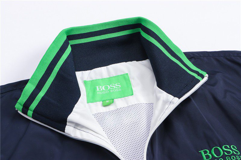 בוס-HUGO BOSS JACKET MEN'S - Navy Blue & White – תמונה 9