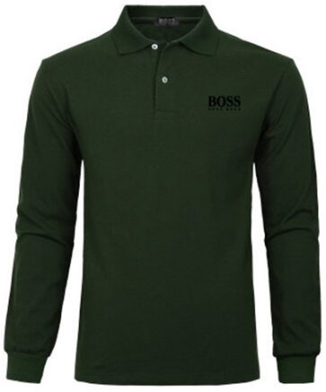 בוס-HUGO BOSS MEN'S LONG POLO - Pine Tree