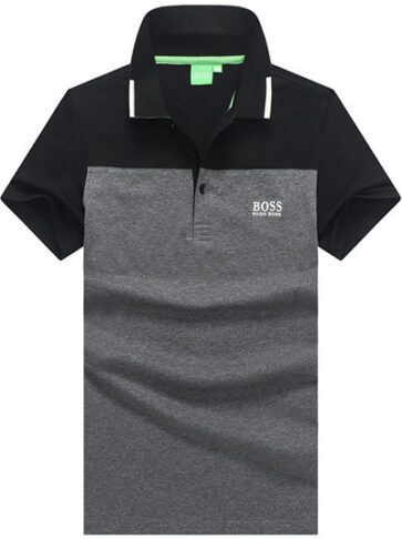 בוס-HUGO BOSS POLO TSHIRT MEN'S - Black & Gray