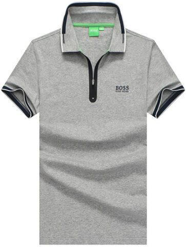 בוס-HUGO BOSS POLO TSHIRT MEN'S - Gray & Black
