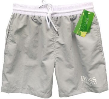 בוס-HUGO BOSS SWIM MEN'S-WHITE & GRAY