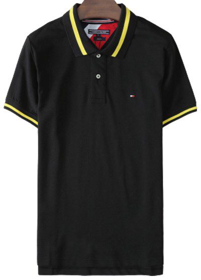 טומי הילפיגר-TOMMY POLO MEN'S TSHIRT - BLACK