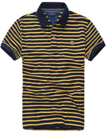 טומי הילפיגר-TOMMY POLO MEN'S TSHIRT - BLACK & YELLOW
