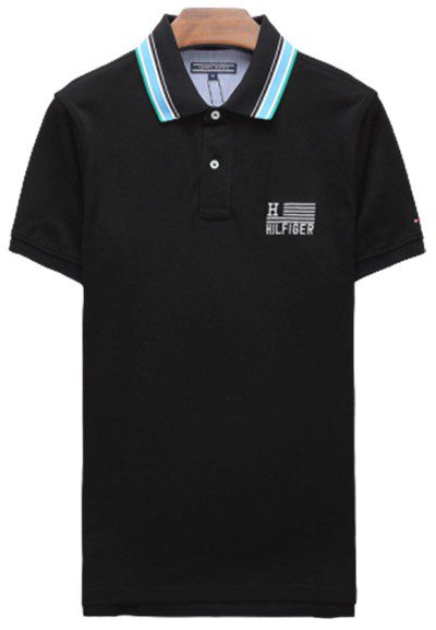 טומי הילפיגר-TOMMY POLO MEN'S TSHIRT - Black