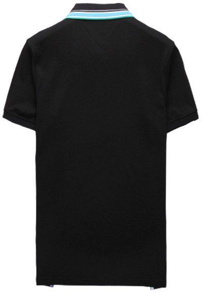 טומי הילפיגר-TOMMY POLO MEN'S TSHIRT - Black – תמונה 2