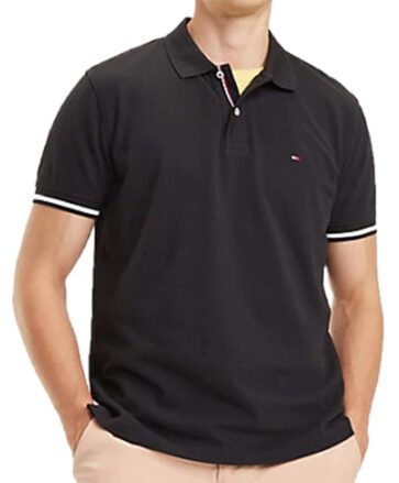 טומי הילפיגר-TOMMY POLO MEN'S TSHIRT - Black