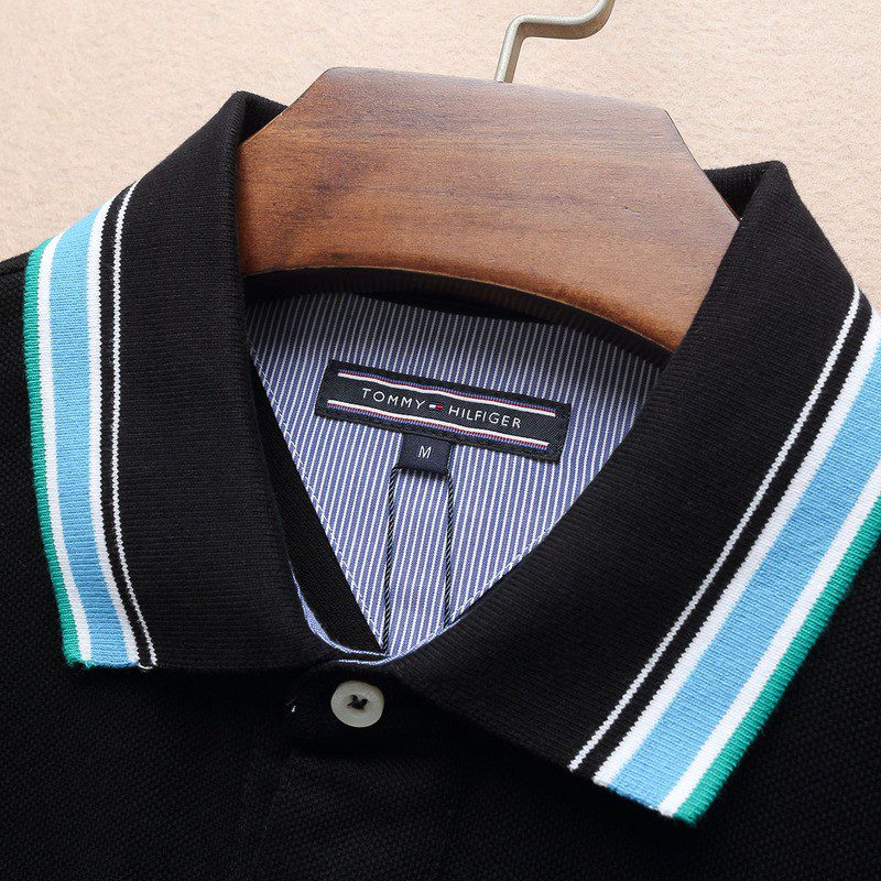 טומי הילפיגר-TOMMY POLO MEN'S TSHIRT - Black – תמונה 10