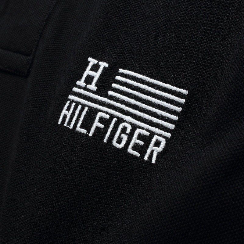 טומי הילפיגר-TOMMY POLO MEN'S TSHIRT - Black – תמונה 4