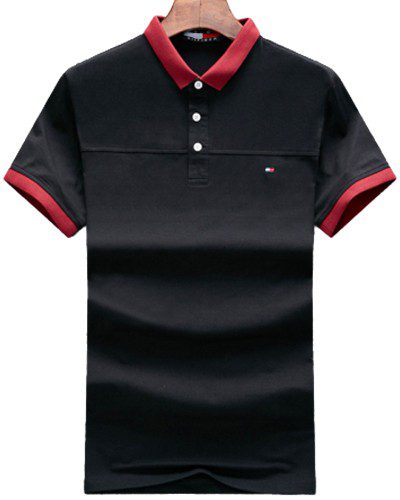 טומי הילפיגר-TOMMY POLO MEN'S TSHIRT - Black & Red