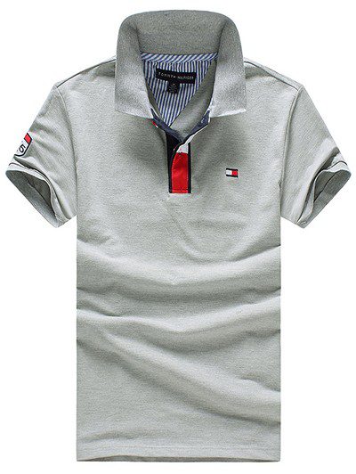 טומי הילפיגר-TOMMY POLO MEN'S TSHIRT - GRAY