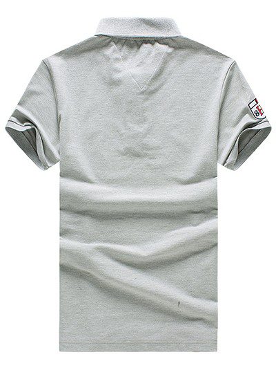 טומי הילפיגר-TOMMY POLO MEN'S TSHIRT - GRAY – תמונה 2