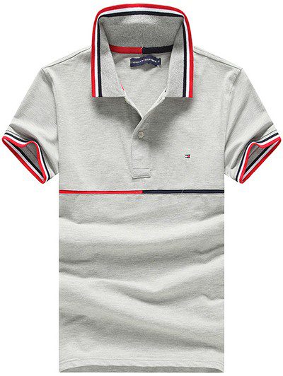 טומי הילפיגר-TOMMY POLO MEN'S TSHIRT - Gray