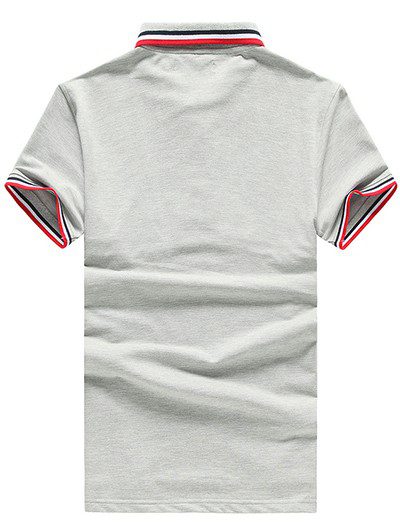 טומי הילפיגר-TOMMY POLO MEN'S TSHIRT - Gray – תמונה 2